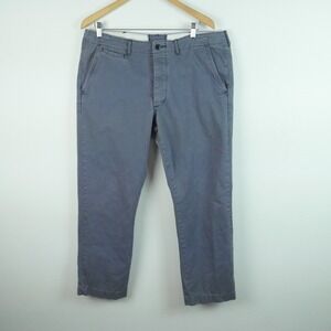 Denim & Supply Ralph Lauren Mens Slate Blue Gray Chino Pants 36x30 Button Fly